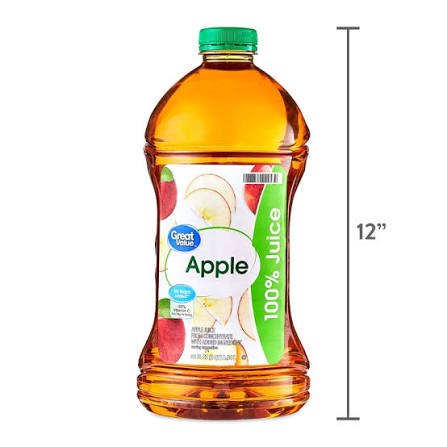 Great Value 100% Apple Juice – 96 fl oz Family Size Bottle