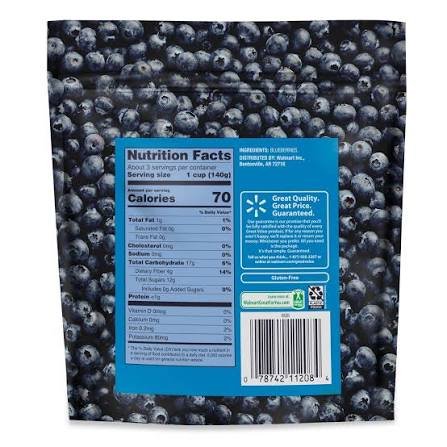 Great Value Frozen Blueberries, 48 oz (3 lb) Family Size Bag